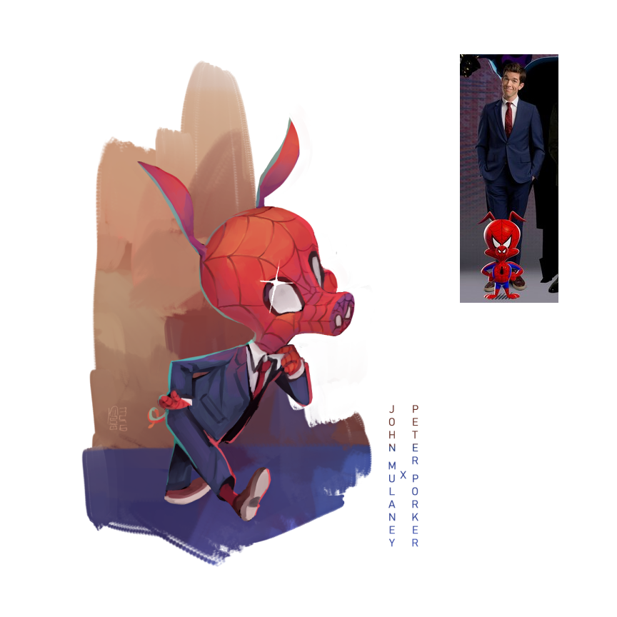 1other john_mulaney marvel mask mimmolka necktie other_focus photo-referenced pig real_life red_necktie shoes simple_background solo spider-ham spider-man:_into_the_spider-verse spider-man_(series) suit superhero tuxedo voice_actor walking white_background