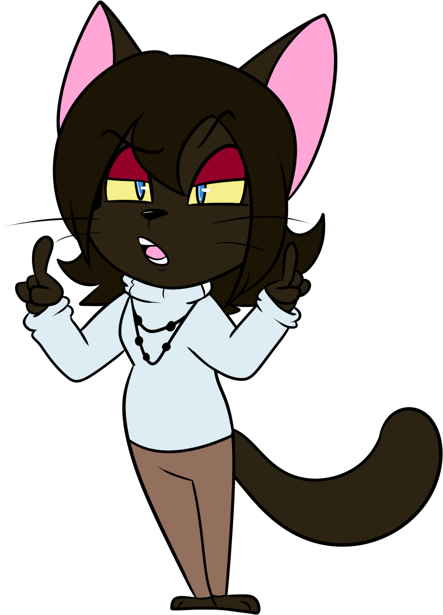 2016 alpha_channel ann_bonaventura anthro barefoot biped black_eyebrows black_jewelry black_necklace black_nose black_whiskers blue_eyes bottomwear brown_body brown_ears brown_fur brown_hair brown_tail cat_tail chokovit_(artist) clothed clothed_anthro clothed_female clothing colored digital_drawing_(artwork) digital_media_(artwork) domestic_cat eyebrow_through_hair eyebrows eyeshadow feet felid feline felis female female_anthro front_view full-length_portrait fur hair hi_res jewelry makeup mammal narrowed_eyes necklace open_mouth pants pink_inner_ear pink_tongue portrait raised_eyebrow raised_finger red_eyeshadow simple_background solo standing sweater tail tan_bottomwear tan_clothing tan_pants teeth toes tongue topwear translucent translucent_hair transparent_background whiskers white_clothing white_sweater white_topwear york_chocolate