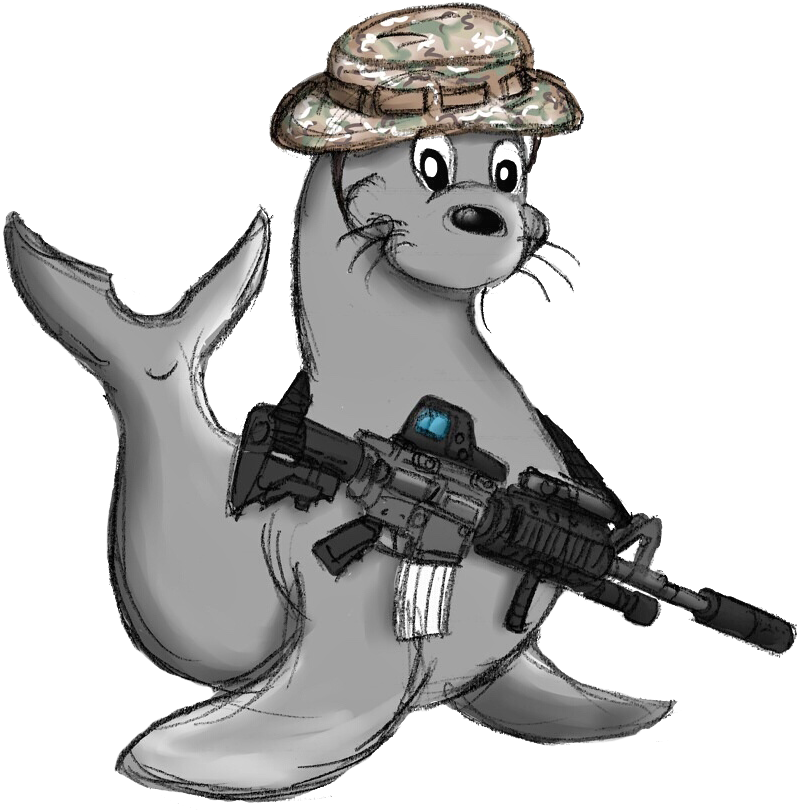 1962 20th_century alpha_channel ambiguous_gender ancient_art clothing feral grey_body grey_skin gun hat hat_only headgear headgear_only headwear headwear_only looking_at_viewer mammal marine military military_hat mostly_nude pinniped ranged_weapon sammy_the_seal seal simple_background solo transparent_background unknown_artist weapon whiskers