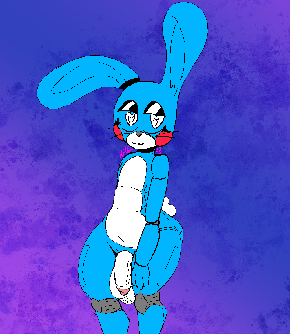 anthro balls big_butt butt five_nights_at_freddy's five_nights_at_freddy's_2 genitals girly male penis scottgames solo thick_thighs toy_bonnie_(fnaf)