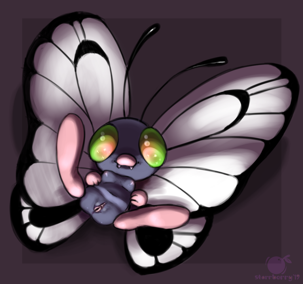 antennae_(anatomy) arthropod butterfly butterfree dpbleu featureless_feet feet female generation_1_pokemon genitals insect lepidopteran nintendo on_model pokemon pokemon_(species) what wings