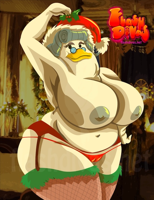 anatid anseriform anthro avian beak bedroom_eyes belly bentina_beakley big_breasts bird breasts chriscrazyhouse christmas christmas_clothing christmas_decorations christmas_headwear chubby_anthro chubby_cheeks chubby_female clothing disney duck ducktales eyewear female fishnet fishnet_legwear g-string garter_belt garter_straps glasses grey_hair hair hands_on_hips hat headgear headwear holidays legwear looking_at_viewer mistletoe narrowed_eyes navel nipples overweight overweight_anthro overweight_female panties plant red_clothing red_panties red_underwear santa_hat seductive slightly_chubby smile solo solo_focus stockings thick_thighs underwear watermark white_body