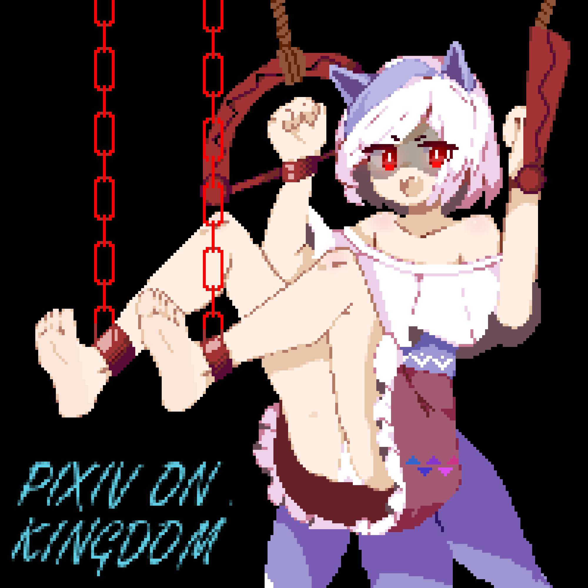1girl animal_ears artist_name ass bare_legs bare_shoulders barefoot bdsm black_background bound bound_ankles bound_wrists collarbone eyelashes feet_up frilled_skirt frills full_body hands_up highres kingdom_(user_ysav4824) knees_up legs looking_at_viewer medium_hair miniskirt mitsugashira_enoko off-shoulder_shirt off_shoulder open_mouth panties parted_bangs pink_hair pixel_art red_eyes red_skirt restrained sash shaded_face shirt simple_background skirt soles solo swept_bangs touhou underwear v-shaped_eyebrows white_panties white_shirt