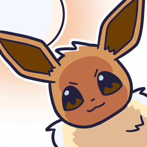 &gt;:3 2023 alpha_channel ambiguous_gender brown_body brown_eyes brown_fur digital_media_(artwork) eevee endwl feral fur generation_1_pokemon icon looking_at_viewer looking_down looking_down_at_viewer low-angle_view low_res markings neck_tuft nintendo pokemon pokemon_(species) reaction_image smug solo tan_body tan_fur tuft worm's-eye_view