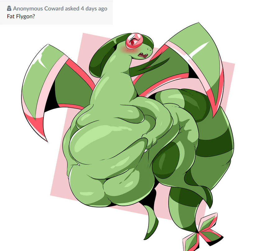 anthro belly dragon female feral flygon generation_3_pokemon looking_at_viewer nintendo overweight pokemon pokemon_(species) reptile scalie soft_belly solo veryfilthything wings