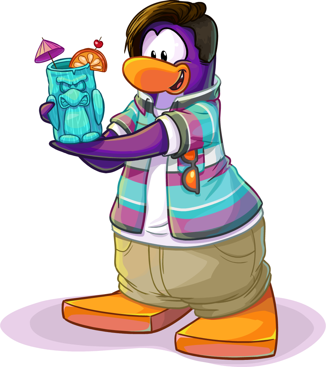 avian beverage bird blue_clothing blue_jacket blue_topwear bottomwear brown_hair clothed clothing club_penguin container cup drink_umbrella eyewear full-length_portrait glasses_in_shirt hair holding_beverage holding_object jacket male multicolored_clothing multicolored_topwear official_art open_clothing open_jacket open_mouth open_topwear orange_slice pants penguin portrait purple_body purple_clothing purple_jacket purple_topwear shirt short_hair solo sunglasses tan_bottomwear tan_clothing tan_pants tiki_cup topwear two_tone_clothing two_tone_jacket two_tone_topwear unknown_artist white_clothing white_shirt white_topwear