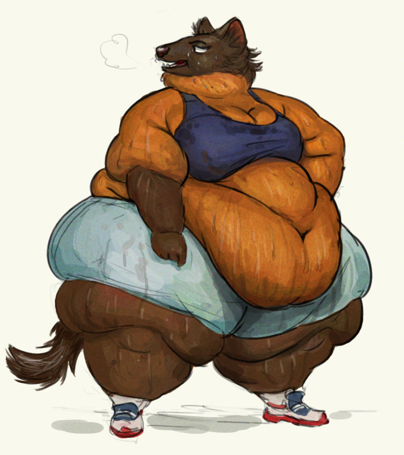 2021 after_exercise anthro belly belly_overhang big_belly bodily_fluids bottomwear bra breasts breath brown_body brown_fur cettus cleavage clothed clothing fat_rolls female footwear fur gulonine hand_on_hip mammal marten midriff morbidly_obese morbidly_obese_anthro morbidly_obese_female mustelid musteline obese obese_anthro obese_female orange_body orange_fur overweight overweight_anthro overweight_female pants pine_marten shoes short simple_background solo sports_bra standing sweat thick_thighs underwear white_background wide_hips