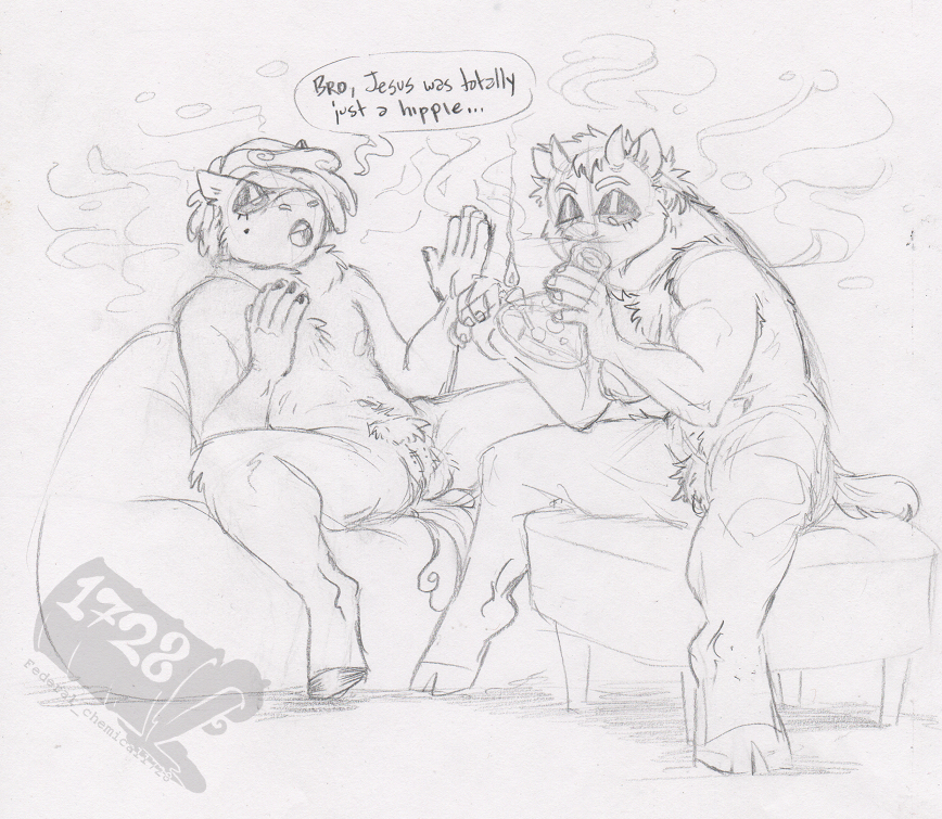 2023 anthro anthrofied bean_bag bong bongwater_(federalchemical1728) breasts casual_nudity curled_mane dialogue drugs duo english_text eyebrows eyelashes federalchemical1728 female fingernails fluffy_pony fluffy_pony_(species) genitals graphite_(artwork) greyscale half-closed_eyes handwritten_text holding_bong holding_lighter holding_object hooves humanoid_hands lighter lilith_(arisenleaf) male mammal marijuana monochrome muscular muscular_female nails narrowed_eyes nipples nonbinary_(lore) nullo open_mouth pencil_(artwork) penectomy pubes pussy scar simple_background sitting sketch smoke smoking smoking_weed social_nudity speech_bubble stoned substance_intoxication tail text traditional_media_(artwork) unguligrade watermark white_background