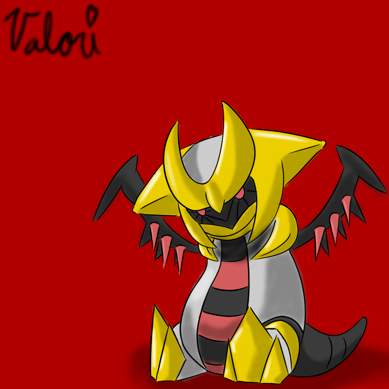 altered_forme_giratina ambiguous_gender chibi generation_4_pokemon giratina legendary_pokemon nintendo plushie pokemon pokemon_(species) red_background simple_background sitting solo valorious_graham