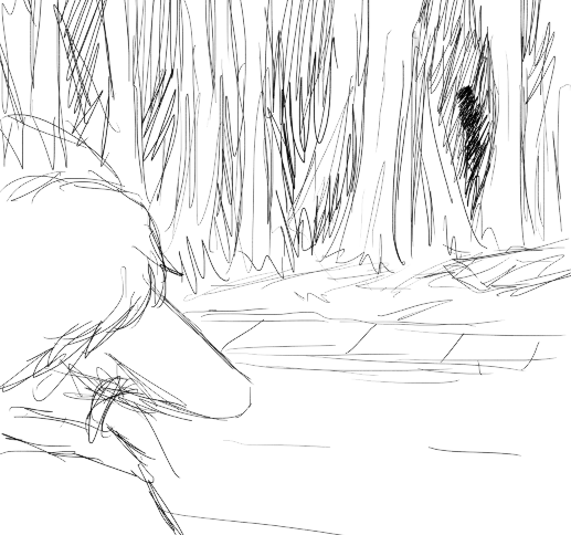 anthro forest green_(snoot_game) hair male monochrome outside plant pterodactylus pterosaur reptile road scalie shadow sidewalk sketch snoot_game snout solo tree unknown_artist