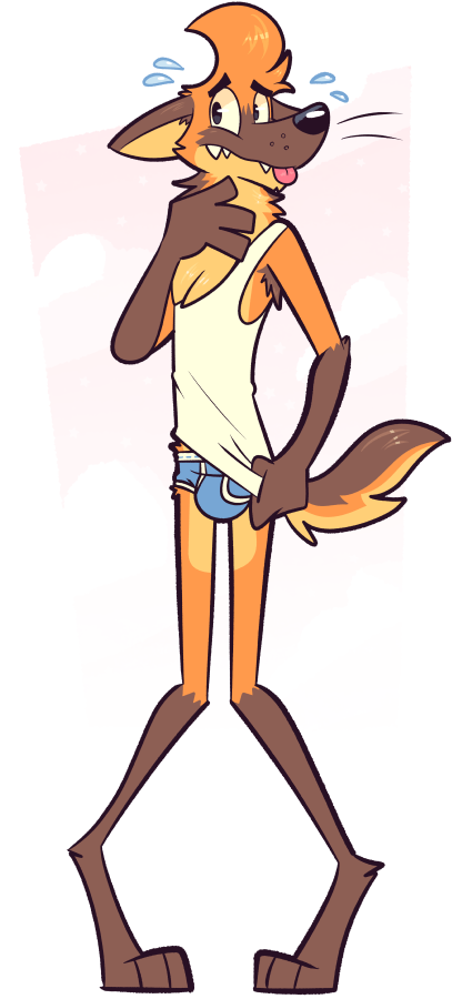 anthro armpit_hair barefoot black_eyes black_nose blue_briefs blue_clothing blue_underwear body_hair briefs brown_body brown_fur bulge canid canine clothing clothing_pull colored_seam_underwear feet fur glistening glistening_eyes goronic hair male mammal maned_wolf orange_body orange_fur orange_hair pantsless sharp_teeth shirt shirt_pull simple_background skinny_male solo tallboy_tony tan_body tan_fur tank_top teeth teeth_showing tongue tongue_out topwear topwear_pull underwear white_background white_seam_briefs white_seam_underwear