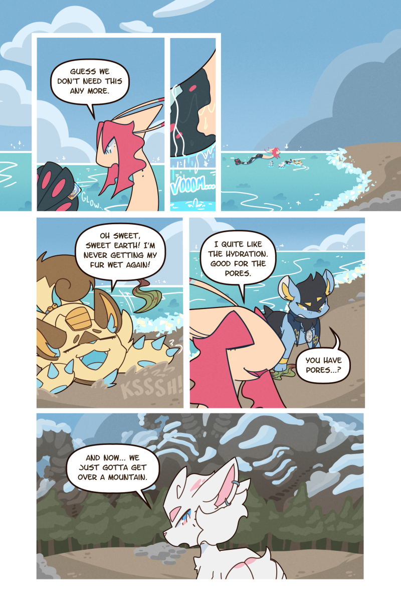 4_tails alolan_form alolan_vulpix ambiguous_gender anthro beach blue_body blue_eyes blue_fur brown_body brown_fur claws cloud comic day dialogue dielle_(wooled) ear_piercing ear_ring eilwyn_(wooled) english_text fangs feral finger_claws fur generation_1_pokemon generation_3_pokemon generation_4_pokemon gloves_(marking) green_body group head_tuft hi_res inigo_(wooled) inner_ear_fluff malachi_(wooled) markings meowth milotic mountain multi_tail multicolored_eyes nidorina nintendo outside piercing pink_body pink_eyes pink_fur plant pokemon pokemon_(species) pokemon_mystery_dungeon regional_form_(pokemon) ring_piercing rune_(wooled) seaside shinx shiny_pokemon sky speech_bubble tail tan_body teeth text tree tuft two_tone_eyes water wet wet_body white_body white_fur wooled yellow_body yellow_eyes yellow_fur