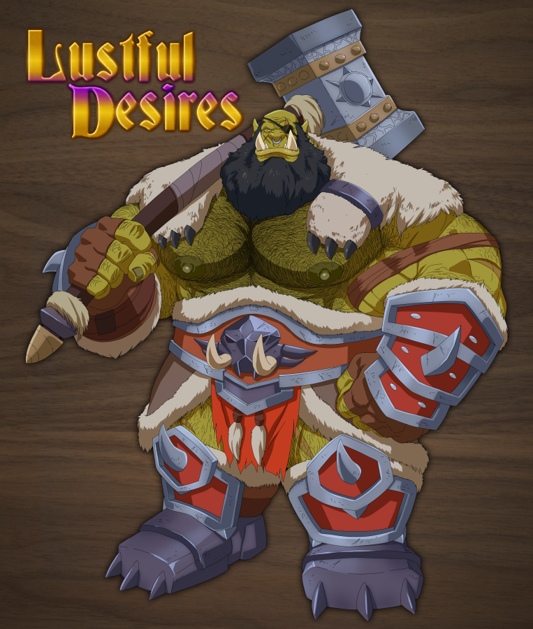 beard body_hair chest_hair clothed clothing facial_hair facial_piercing green_body green_skin holding_object holding_weapon humanoid lustful_desires male muscular muscular_humanoid muscular_male nipples nose_piercing not_furry orc orgram_(zoroj) pecs piercing solo teeth weapon zoroj