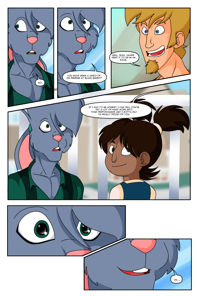 2:3 anthro blonde_hair brown_hair chance_the_rabbit child comic divine_acid ears_tied_back female hair hi_res human lagomorph leporid lordmarukio male mammal pigtails rabbit series speech_bubble suspenders toddler young