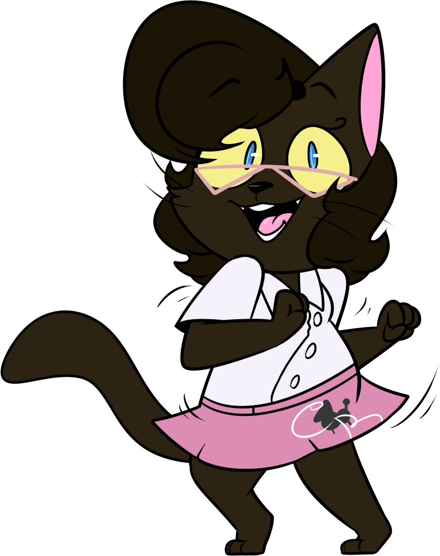 2016 alpha_channel anthro barefoot bottomwear brown_body brown_ears brown_fur brown_hair brown_tail brown_tuft button_(fastener) cat_tail cheek_tuft clothing colored dancing digital_drawing_(artwork) digital_media_(artwork) domestic_cat facial_tuft feet felid feline felis female fluffy fluffy_tail fur hair happy long_tail mammal open_mouth open_smile pink_bottomwear pink_clothing pink_inner_ear pink_skirt pink_tongue prick_ears shirt simple_background skirt smile solo tail tongue topwear transparent_background tuft whiskers white_clothing white_shirt white_topwear