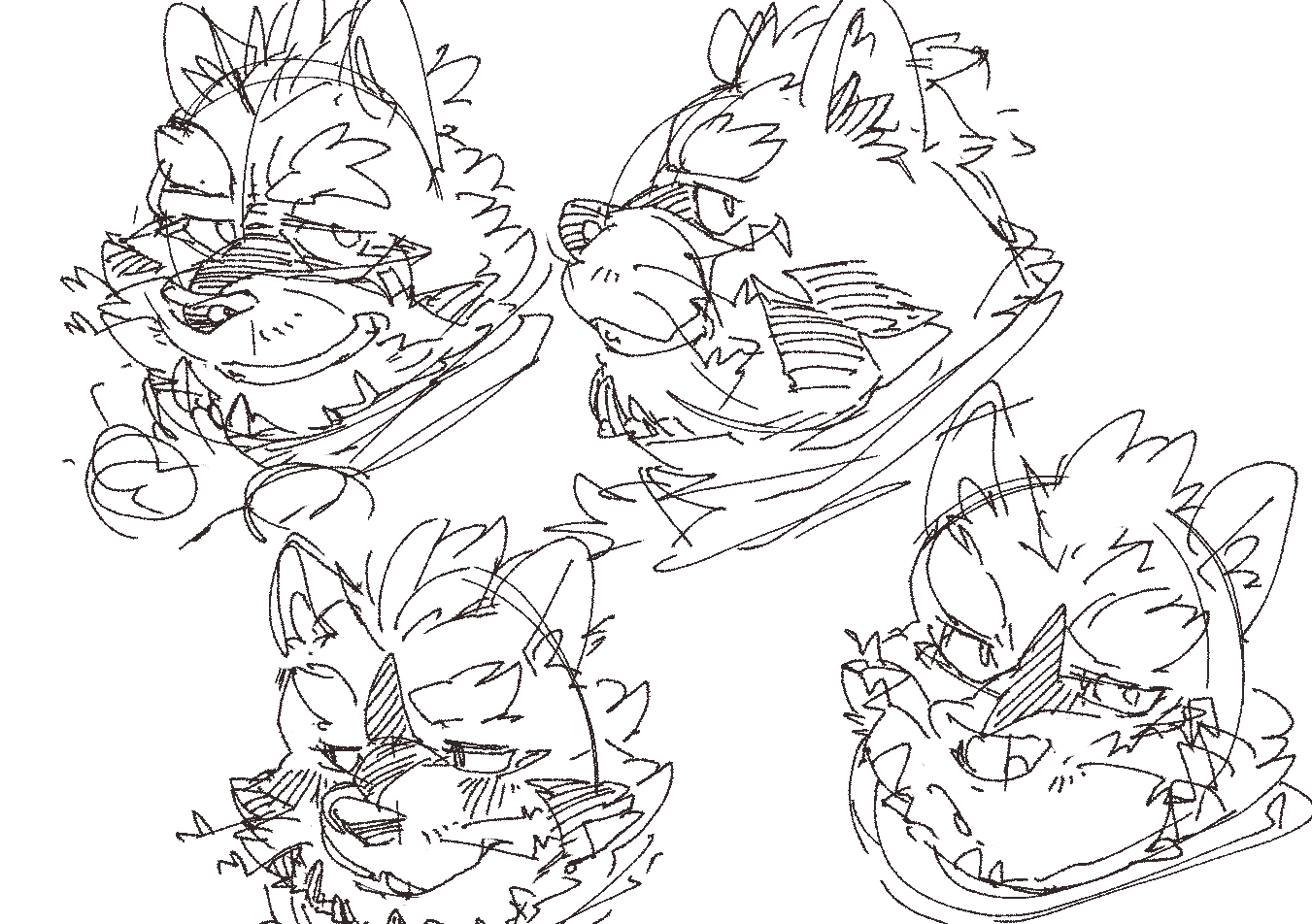 anthro blush exe_exem eyebrows grin headshot_portrait lifewonders live_a_hero male mammal multiple_images portrait procyonid raccoon side_view sketch smile solo thick_eyebrows viscunam whiskers