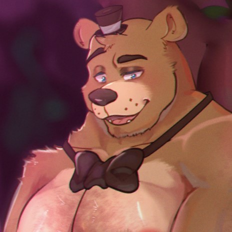 2023 animatronic anthro bear bedroom_eyes big_muscles black_nose body_hair bow_tie brown_bear brown_body brown_fur brown_hair clothed clothing countershading digital_media_(artwork) eyebrows eyeshadow five_nights_at_freddy's freddy_(fnaf) fur hair hat headgear headwear human inside koko2unite looking_at_viewer low_res machine makeup male mammal multicolored_body multicolored_fur muscular muscular_anthro muscular_male narrowed_eyes open_mouth open_smile pecs pourwatter robot scottgames seductive smile solo_focus submissive syalanko tan_body tan_fur teal_eyes teeth top_hat tuft two_tone_body two_tone_fur ursine