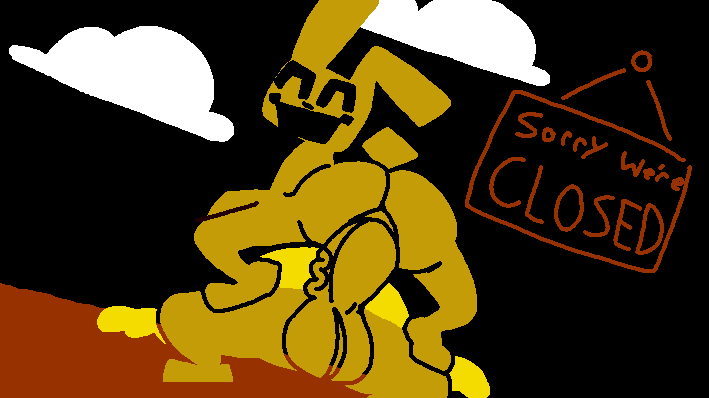 anal anal_penetration animated anthro duo five_nights_at_freddy's fredbear_(fnaf) machine male male/male one_ear_up penetration power_bottom robot scottgames simple_background spring_bonnie_(fnaf) superiorfox vein