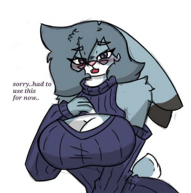 anthro big_breasts blush breasts cleavage clothed clothing disney female glassws pace-maker solo sweater topwear violet_hopps wide_hips zootopia