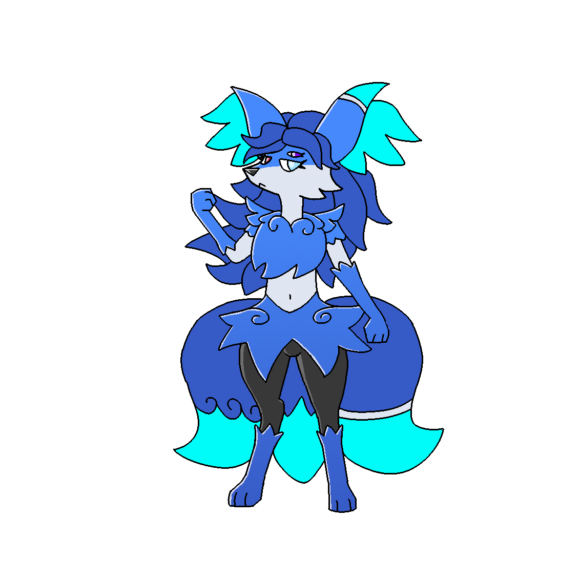 1:1 3_eyes 3_tails ambiguous_gender anthro black_body black_fur blue_body blue_ears blue_eyes blue_fur blue_hair blue_tail blue_tail_tip braixen bump_attack chest_tuft ear_markings eyelashes fur fur_markings generation_6_pokemon grey_body grey_ears grey_fur grey_tail hair inner_ear_fluff light_body light_ears light_fur light_tail markings multi_eye multi_tail multicolored_body multicolored_fur nintendo paws pink_eyes pokemon pokemon_(species) purple_eyes shoulder_tuft solo striped_ears striped_markings striped_tail stripes tail tail_markings tammy_(lilya_nida) tuft two_tone_body two_tone_fur two_tone_tail