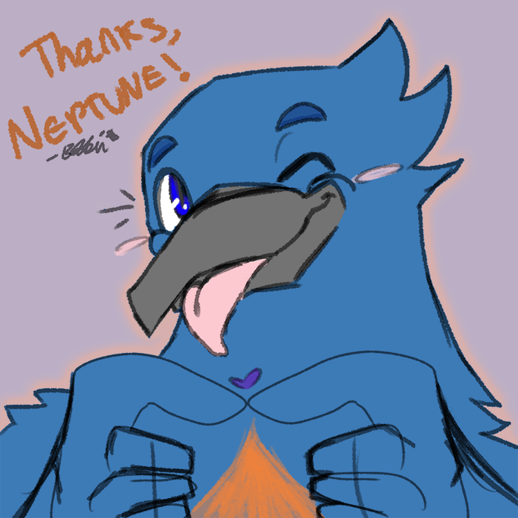 &lt;3 avian bird bluebird captainbobbin eastern_bluebird fluffy headshot_(disambiguation) icon invalid_tag male neptune_mereaux one_eye_closed oscine passerine thrush_(bird) tongue tongue_out wink