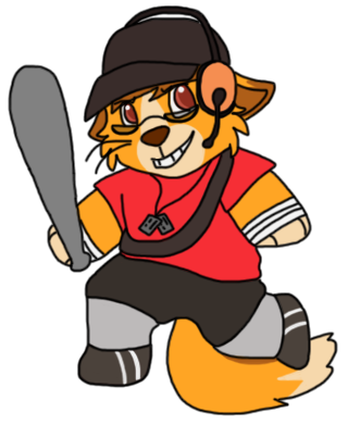 2013 alpha_channel ambiguous_gender anthro baseball_cap black_clothing black_footwear black_hat black_headwear black_shoes bluekyokitty bottomwear brown_eyes brown_hair brown_inner_ear brown_markings brown_nose chibi clothed clothing cosplay countershading digital_drawing_(artwork) digital_media_(artwork) dog_tags domestic_cat electronics eyewear felid feline felis flat_colors footwear full-length_portrait fully_clothed fur glasses hair handpaw hat headgear headphones headset headwear holding_bat kneeling looking_at_viewer low_res mammal markings on_one_knee orange_body orange_fur pants paws portrait red_clothing red_shirt red_topwear scout_(team_fortress_2) sebdoggo shirt simple_background smile solo t-shirt tail tan_body tan_countershading tan_markings team_fortress_2 topwear transparent_background valve wearing_glasses whiskers wraps wrist_wraps