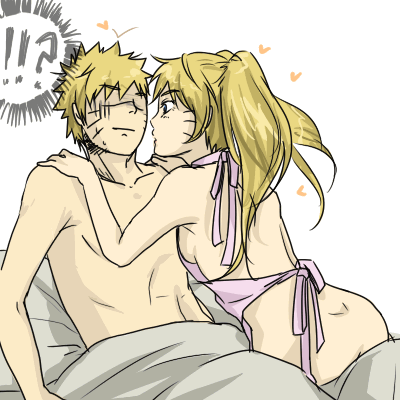 apron artist_request blonde_hair blue_eyes breasts lakuen lowres naruko naruto selfcest sideboob uzumaki_naruto