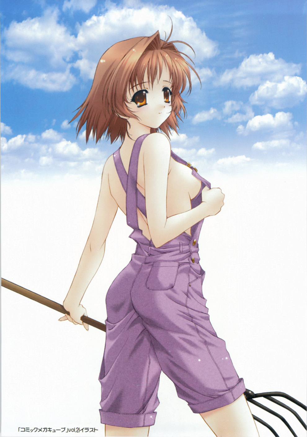 breasts highres kimizuka_aoi megacube moe sideboob suspenders tank_top