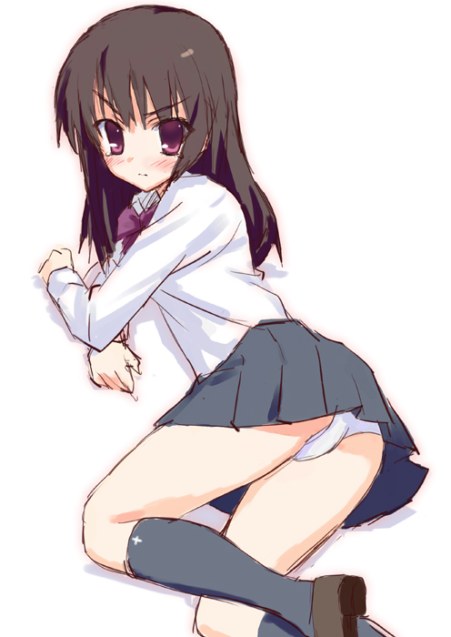 original panties pantyshot saeki_nao school_uniform serafuku solo underwear