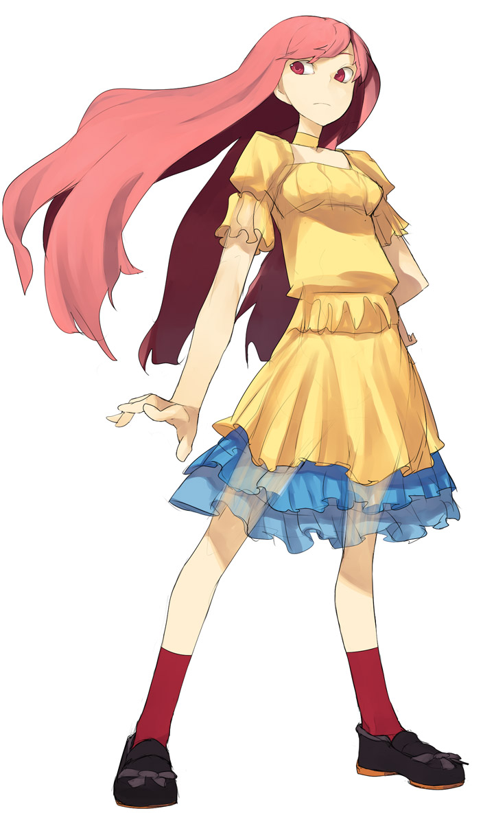 dress hama_(22ji_kara_24ji) highres long_hair original pink_hair solo