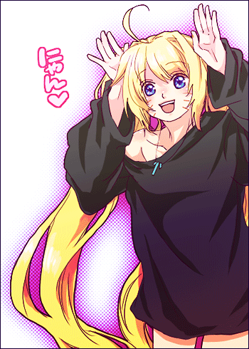 1girl artist_request blonde_hair blue_eyes female genderswap lowres naruko naruto sexy_no_jutsu solo uzumaki_naruto