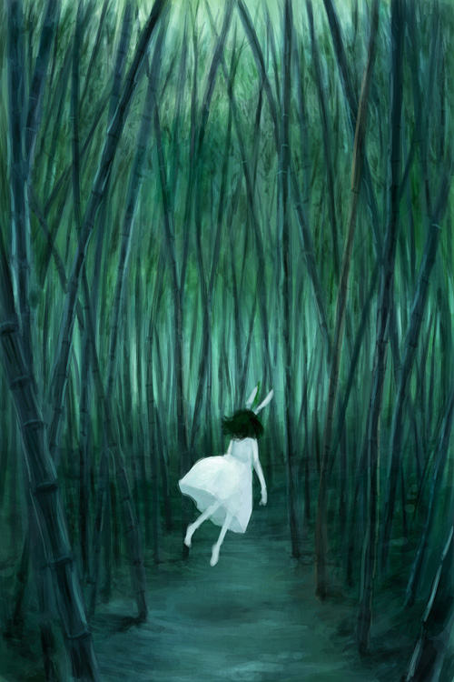 forest inaba_tewi nature oisin scenery solo touhou