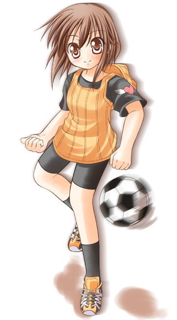 ball bike_shorts mamoru_(sister_princess) playing_sports sister_princess soccer soccer_ball solo sport telstar tsukuyo_(artist)