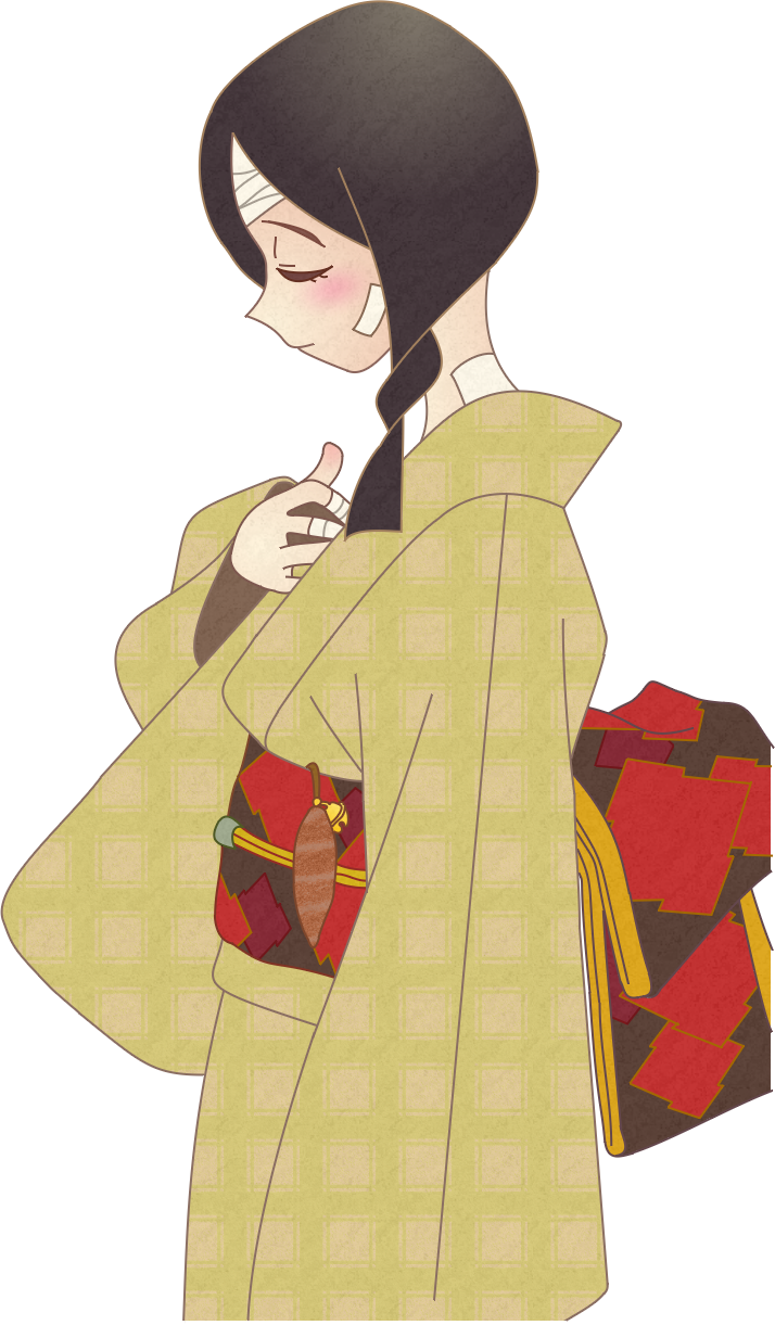anonymous_soup bandages highres japanese_clothes kimono kobushi_abiru sayonara_zetsubou_sensei solo