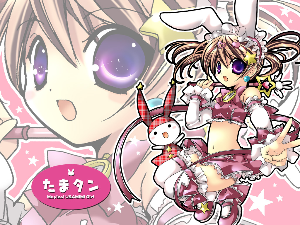 animal_ears bad_id bad_pixiv_id bunny bunny_ears doki_doki!_tama-tan koge_donbo magical_girl purple_eyes solo tama-tan thighhighs wallpaper zettai_ryouiki