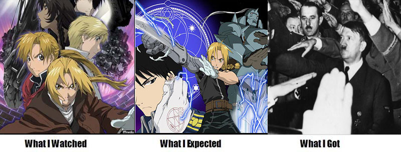 6+boys adolf_hitler alchemy alphonse_elric alphonse_heiderich amestris_military_uniform angry armor belt black_eyes black_hair blonde_hair braid coat collage conqueror_of_shambala edward_elric electricity everyone facial_hair fighting_stance frown fullmetal_alchemist gloves itou_yoshiyuki long_hair magic_circle male_focus military military_uniform monochrome multiple_boys mustache nazi necktie noah_(fma) official_art pants ponytail prosthesis real_life ribbon roy_mustang salute short_hair single_braid sword tank_top uniform weapon what_i_watched_what_i_expected_what_i_got world_war_ii yellow_eyes