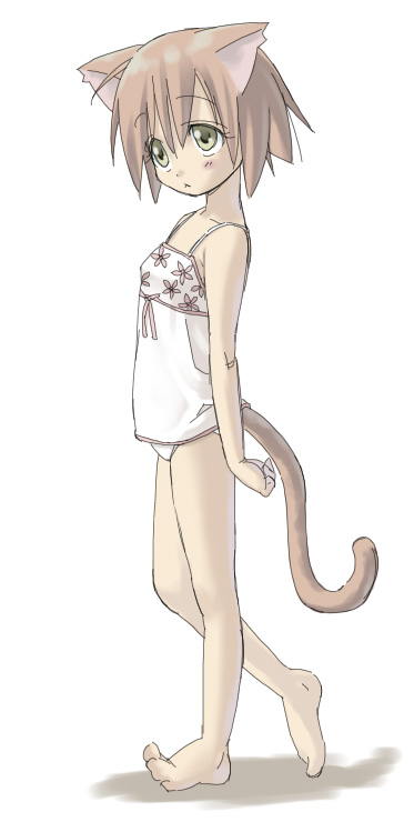 animal_ears barefoot camisole cat_ears original solo tail you2