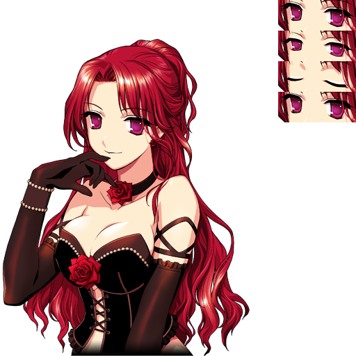 breasts game_cg large_breasts mabinogi red_hair rua solo transparent_background