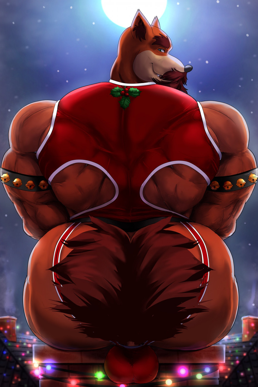 2020 2:3 anthro anus armband back_muscles backsack ball balls bandicoot beard bell big_butt big_muscles body_hair butt butt_focus butt_hair canon15 chimney christmas christmas_lights clothing dad_bandicoot_(gman420) facial_hair full_moon genitals green_body green_skin hair hairy hi_res holidays jockstrap looking_at_viewer looking_back male mammal marsupial mistletoe moon muscular muscular_anthro muscular_male night orange_body outside perineum plant rear_view sitting sky smile solo star starry_sky tattoo thick topwear tusks underwear wide_hips