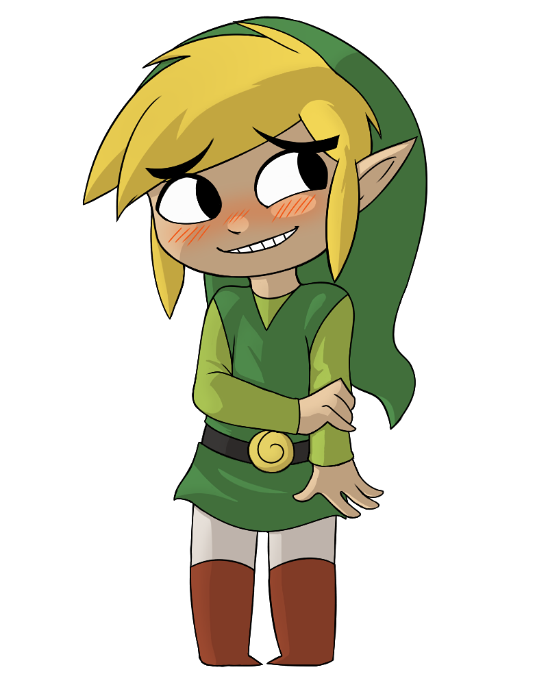 belt blonde_hair blush boots clothing footwear hair humanoid humanoid_pointy_ears hylian light_body light_skin male nintendo not_furry shirt smile solo sovietlynx the_legend_of_zelda toon_link topwear tunic wind_waker