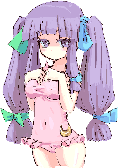 artist_request frilled_swimsuit frills oekaki one-piece_swimsuit patchouli_knowledge solo swimsuit touhou