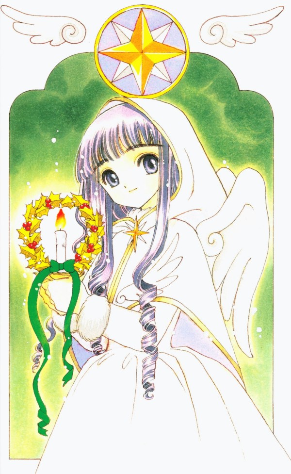 candle card_captor_sakura clamp daidouji_tomoyo drill_hair smile star wings wreath