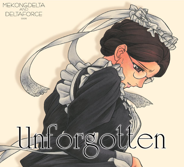 2005 brown_hair dated emma_(victorian_romance_emma) english glasses hogeyama long_sleeves maid parted_lips solo sweat victorian_romance_emma