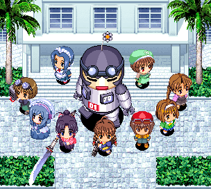 artist_request character_request everyone long_sleeves lowres multiple_girls pixel_art sister_princess