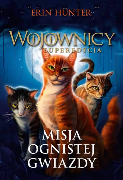 book_cover detailed_background domestic_cat felid feline felis female feral firestar's_quest firestar_(warriors) fur leafstar_(warriors) looking_at_viewer male mammal nude official official_art outside polish_text sandstorm_(warriors) smile text unknown_artist warriors_(cats)