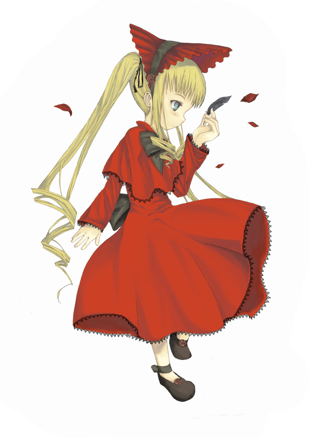 artist_request blonde_hair feathers long_hair long_sleeves rozen_maiden shinku solo twintails
