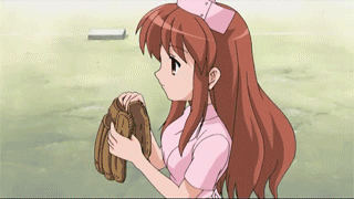 6+boys animated animated_gif asahina_mikuru ball baseball baseball_bat baseball_cap baseball_mitt baseball_uniform buttons chain-link_fence closed_eyes day diving dress dust fence hat holding kneeling long_hair lowres lying multiple_boys multiple_girls nurse nurse_cap object_on_head on_stomach outdoors pink_dress scared seiza shoes short_dress short_sleeves sidelocks sitting sky solo_focus sportswear standing suzumiya_haruhi_no_yuuutsu taut_clothes tree wide-eyed wince