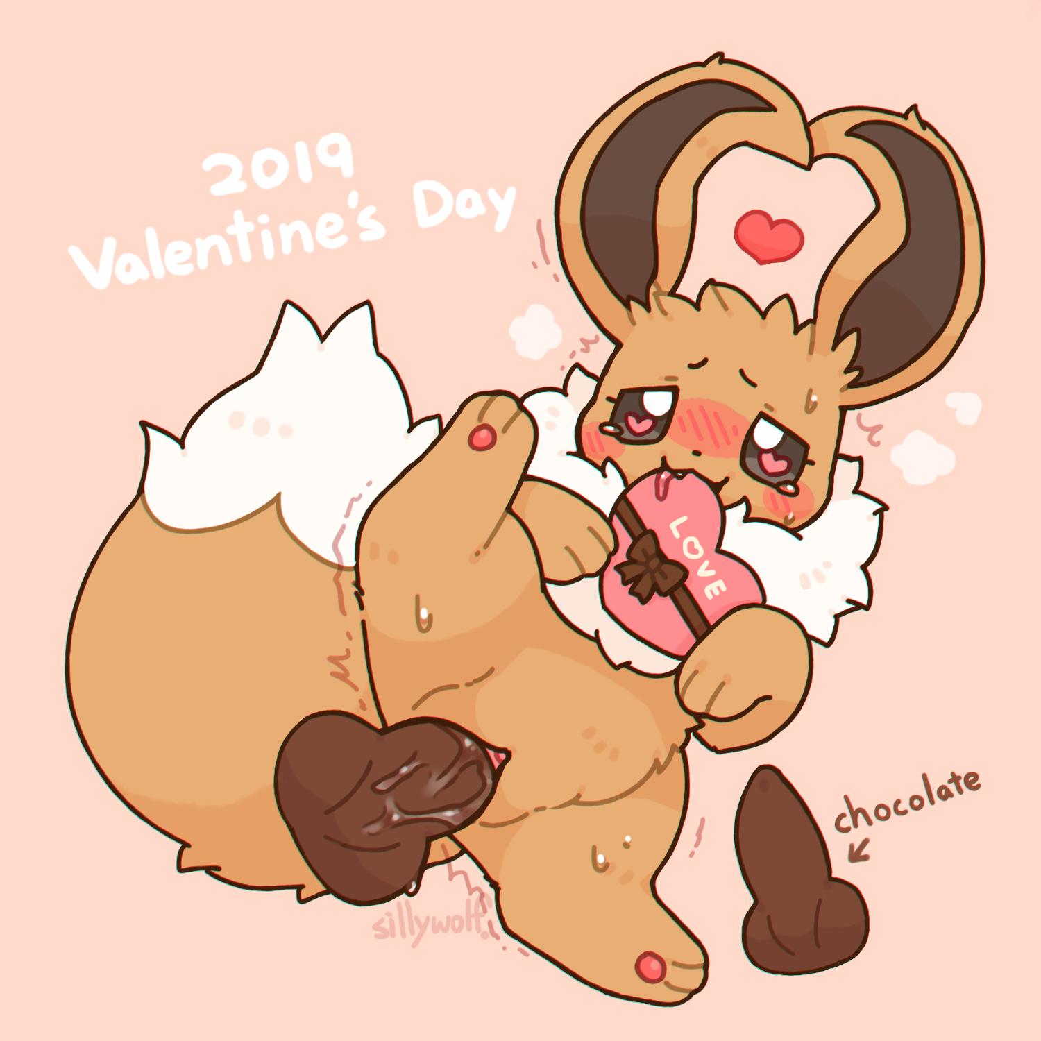 &lt;3 &lt;3_eyes 2019 3_toes :3 begging begging_pose blush brown_fur candy canid canine chocolate clitoris cute_fangs dildo dipstick_tail drooling eevee female feral fluffy fluffy_tail food fur half-closed_eyes holidays knot knotted_dildo looking_at_viewer looking_pleasured mammal motion_lines multicolored_tail nintendo pawpads penetration pink_pawpads pok&eacute;mon pok&eacute;mon_(species) pussy pussy_juice saliva sex_toy shaking sillywolf snout solo spread_legs spreading sweat tears toes trembling vaginal vaginal_penetration valentine's_day video_games