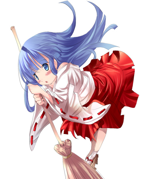 broom furude_rika hakama higurashi_no_naku_koro_ni japanese_clothes long_sleeves miko red_hakama shiranagi solo