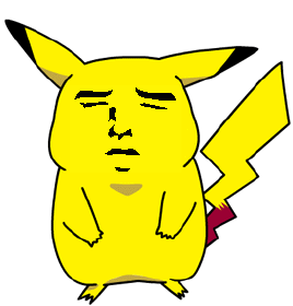lowres no_humans non-web_source parody pikachu pokemon pokemon_(creature) simple_background solo white_background yaranaika
